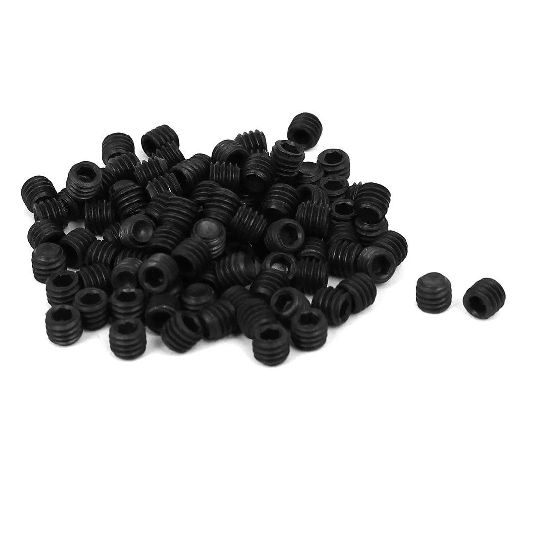 DIN916 M4x3.5mm Metal Grade 10.9 Hex Socket Set Screw Bolt Fastener Black 100pcs