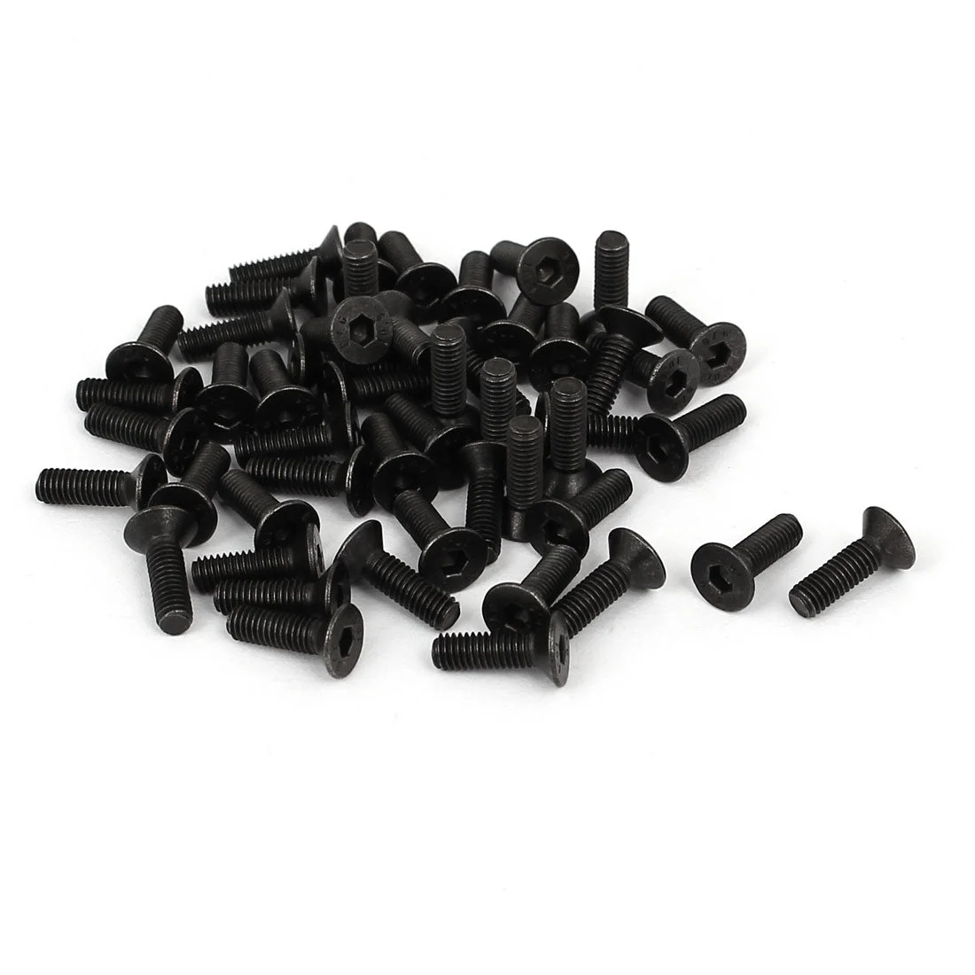 M3x10mm Black Nickle Plated Grade 10.9 Flat Head Hex Socket Cap Screw Bolt 50pcs