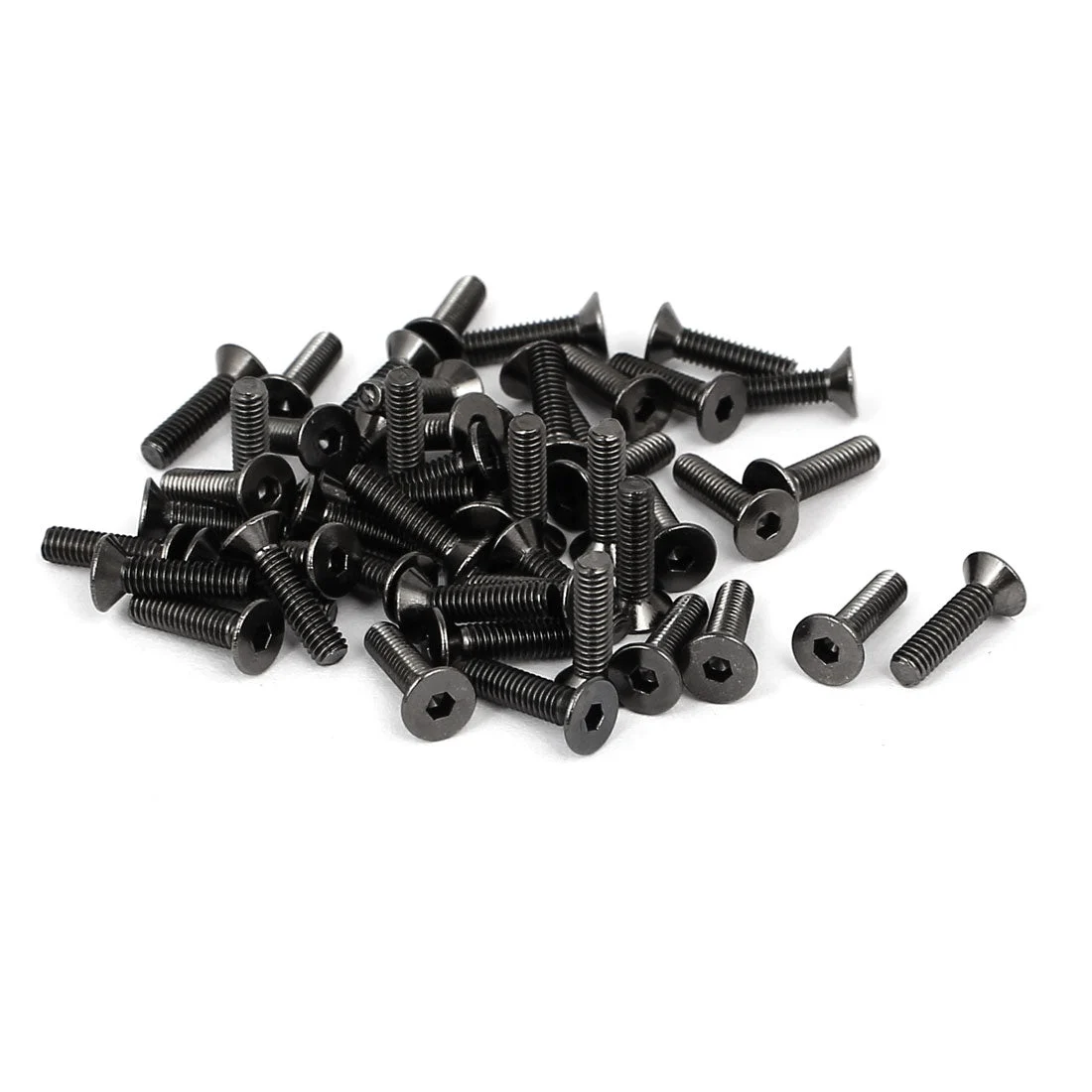 M2.5x10mm Black Nickle Plated Grade 10.9 Flat Head Hex Socket Cap Screw 50pcs