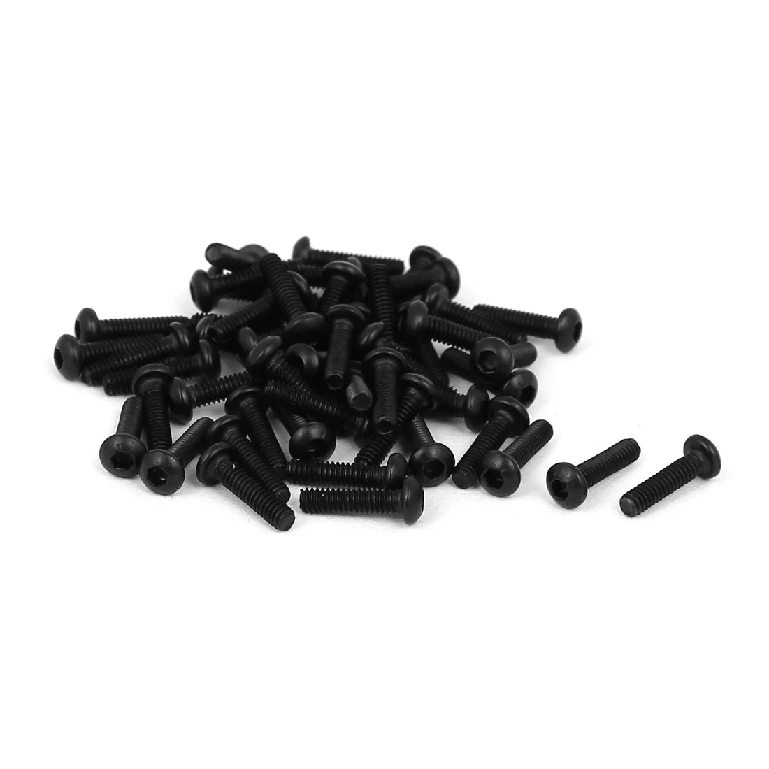 M2x8mm Metal Grade 10.9 Button Head Hex Socket Cap Screw Bolt Fastener 50pcs