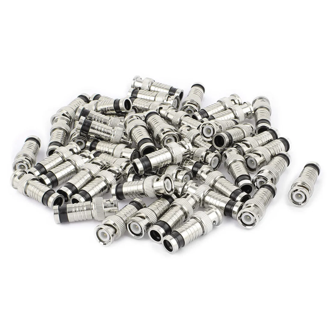 Uxcell 50 Pcs BNC Male Compression Connector Adapter RG59 Security Coaxial Cable CCTV Camera