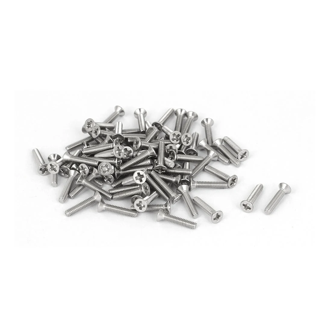 80 Pc M2x10mm 316 Stainless Steel Flat Head Phillips Machine Screws Fasteners