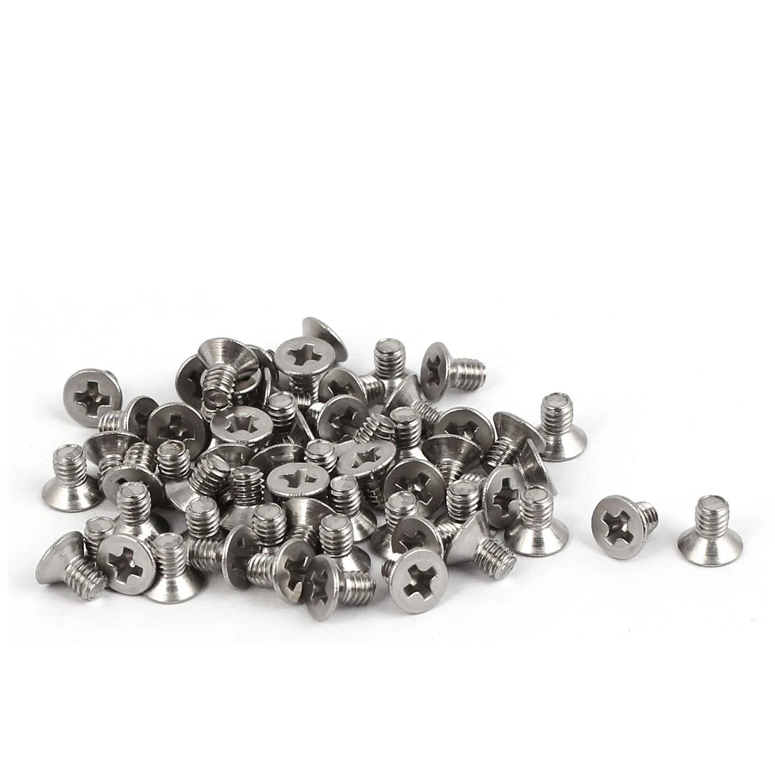 60 Pcs M2.5x4mm 316 Stainless Steel Flat Head Phillips Machine Screws Bolts