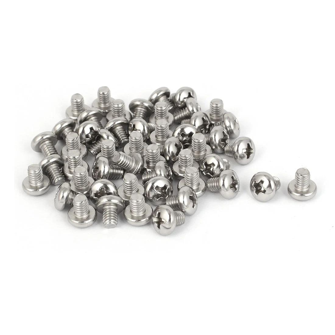 50 Pc M4x5mm 316 Stainless Steel Metric Phillips Pan Head Machine Screws Bolts