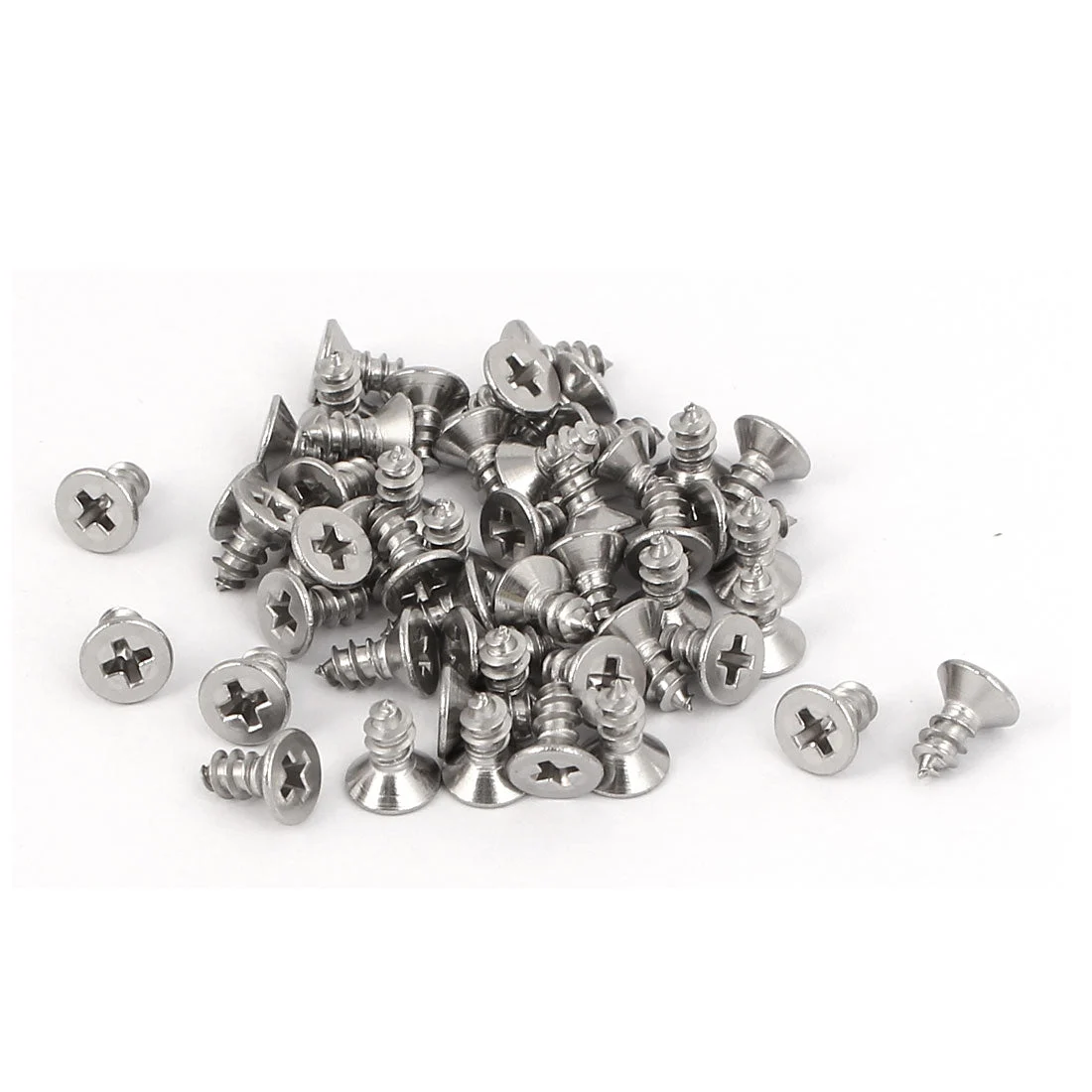50 Pcs M2.9x6.5mm 316 Stainless Steel Flat Head Phillips Self Tapping Screws