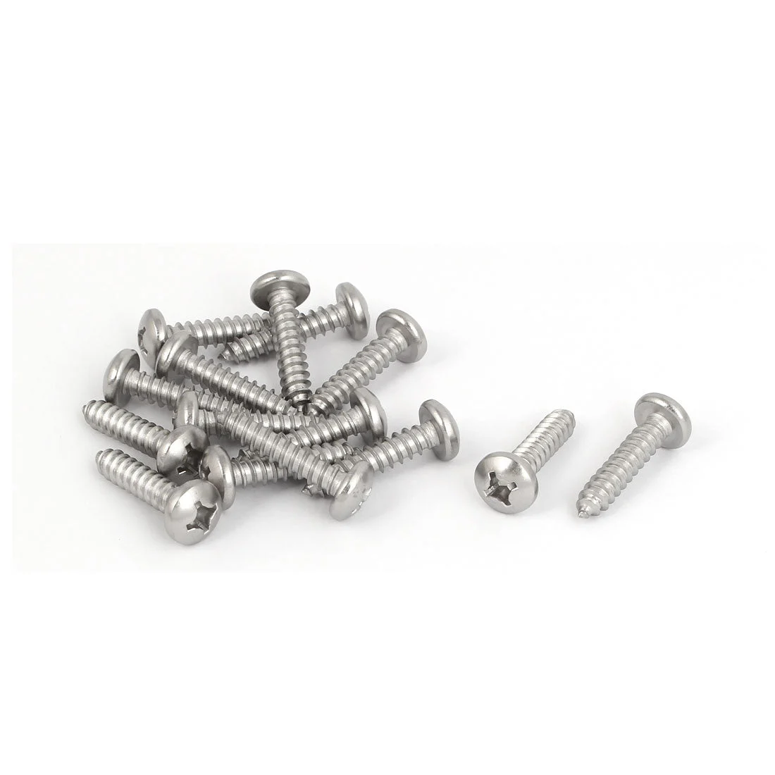 M5.5x25mm 316 Stainless Steel Phillips Pan Round Head Self Tapping Screws 15pcs