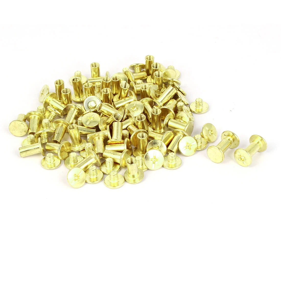 Brass Plated Chicago Screws Binding Posts Docking Rivet 5mmx10mm 50pcs