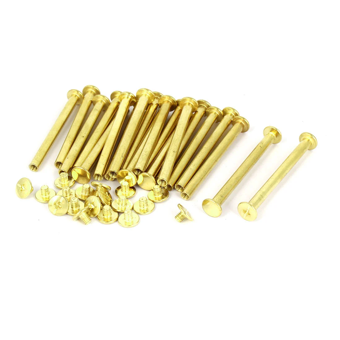 5mmx55mm Brass Plated Chicago Screws Binding Posts Docking Rivet 20pcs