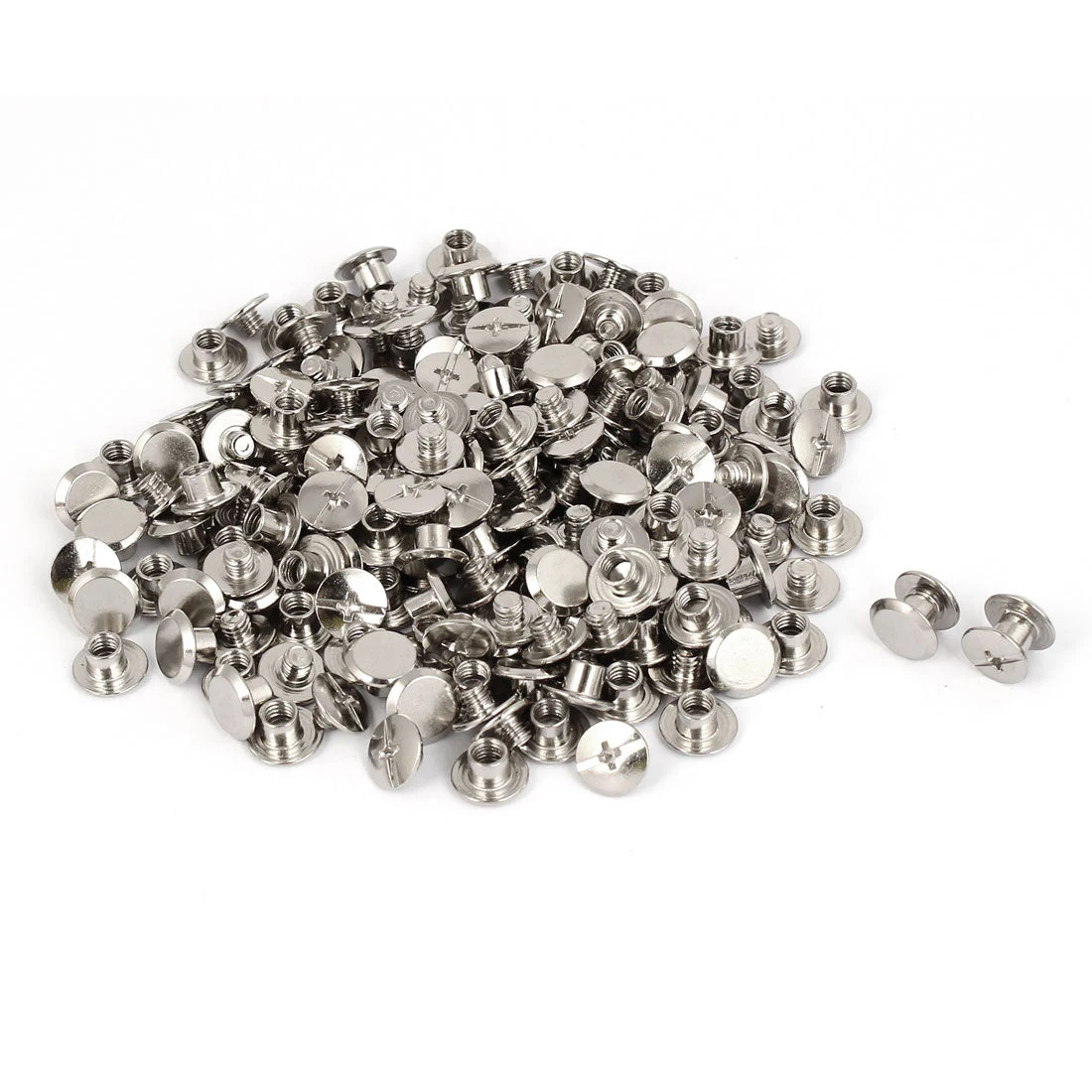 M5x4mm Photo Albums Scrapbook Metal Binding Screw Post Silver Tone 100 Pcs