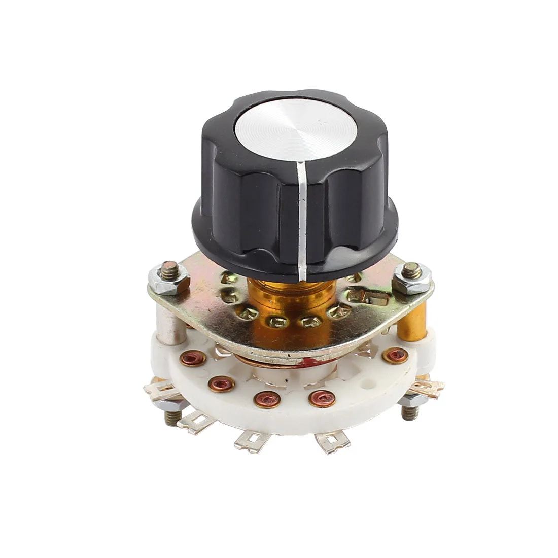 KCX 2 Pole 4 Position 6mm Dia Shaft Band Channel Rotary Switch Selector 46mm Height w Cap