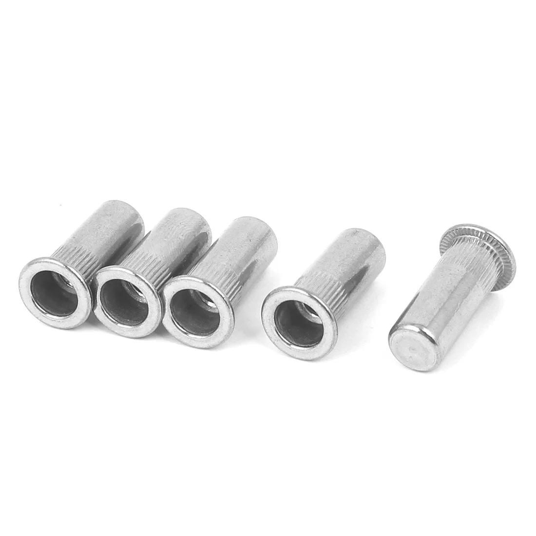 M6x23mm 304 Stainless Steel Straight Knurled Closed End Rivet Nut 5pcs