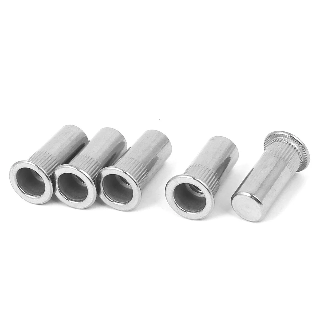 5pcs M8x27mm 304 Stainless Steel Straight Knurled Closed End Rivet Nut Fastener