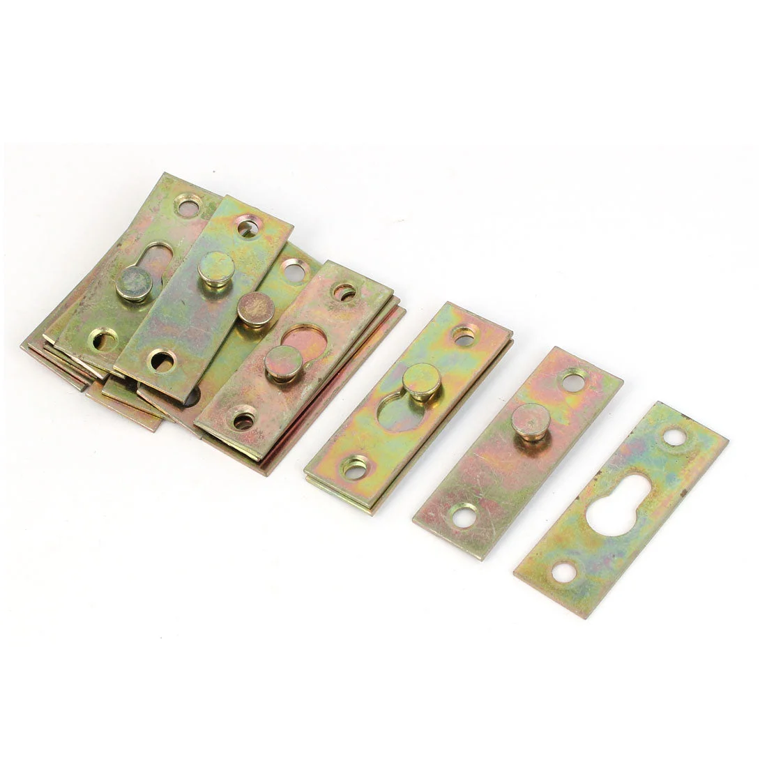 Uxcell Furniture Bed Rail Hook Plate Bracket Connector Brass Tone 8pcs