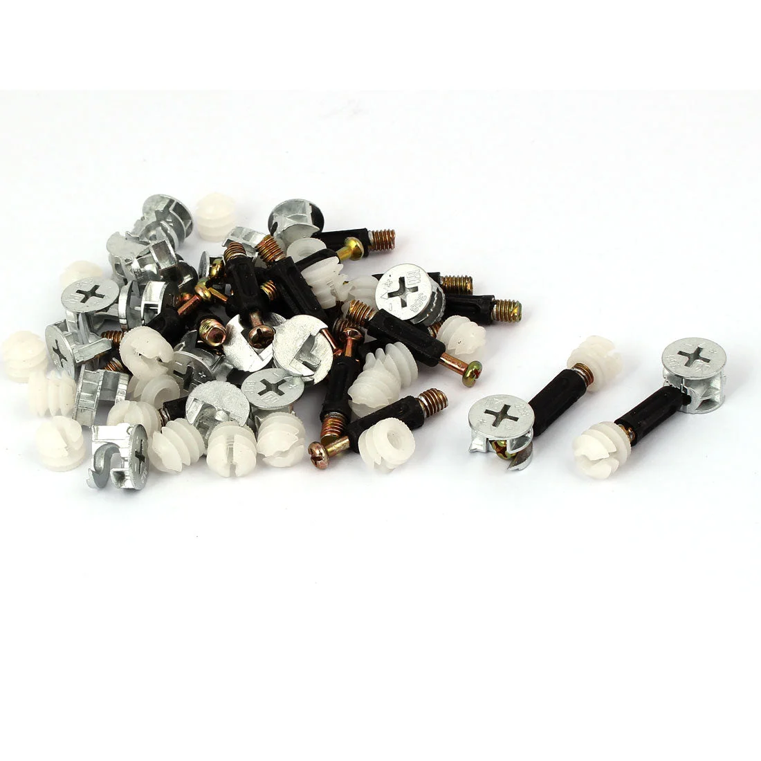 Furniture Cabinet Fixing Screw Eccentric Cam Dowel Pre-inserted Nut Fitting 20 Sets