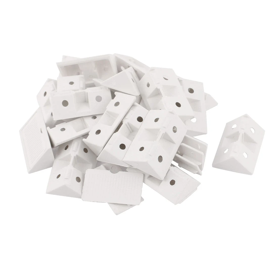 Cabinet 42mmx29mmx15mm Plastic Shelf Corner Brace Joint Bracket White 20pcs