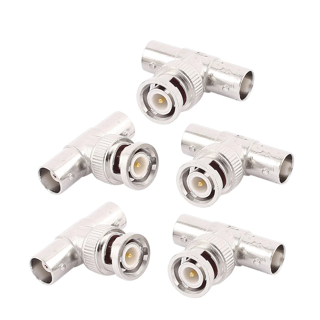 5 Pcs BNC Q9 3 Way T Connector 1 Male to 2 Female Video Adaptor For CCTV Camera