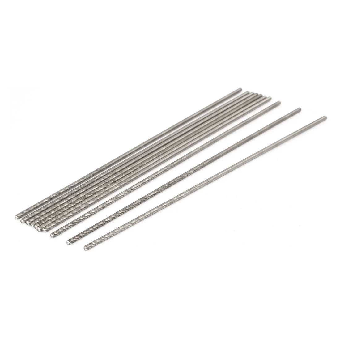 M3 x 190mm 0.5mm Pitch 304 Stainless Steel Fully Threaded Rod Silver Tone 10 Pcs