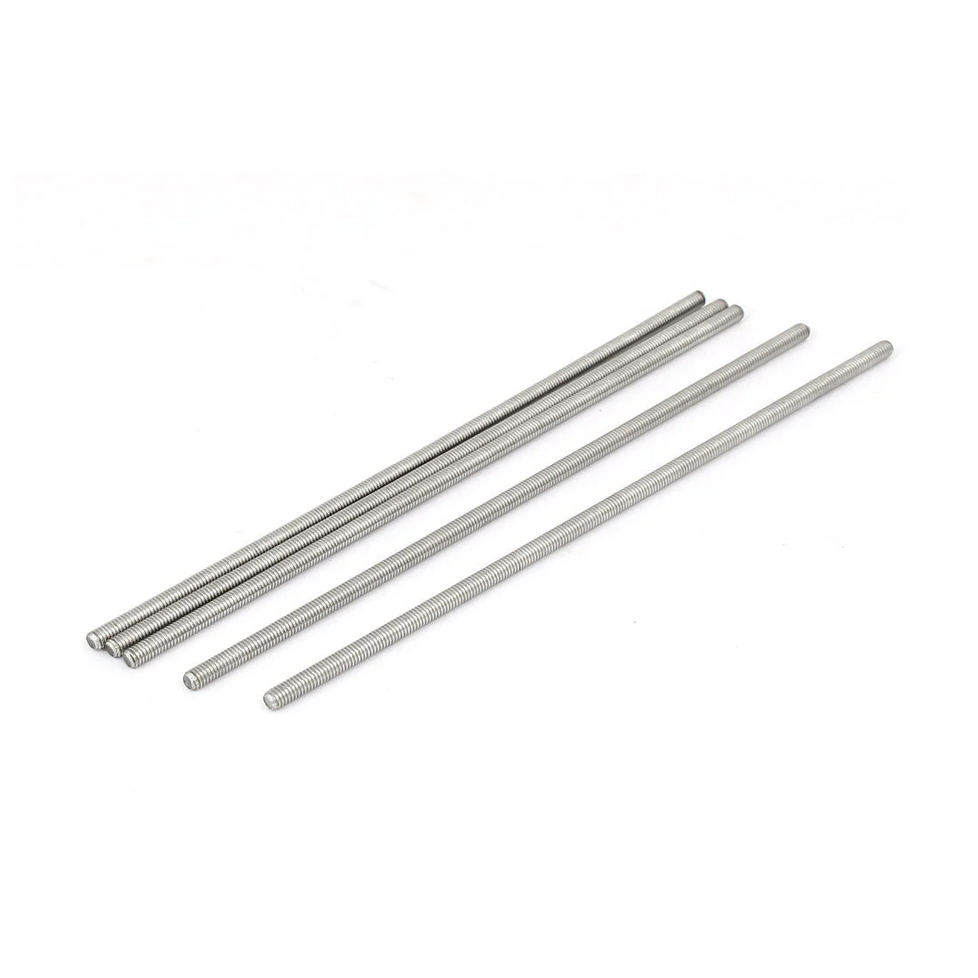 M4 x 160mm 0.7mm Pitch 304 Stainless Steel Fully Threaded Rod Bars 5 Pcs