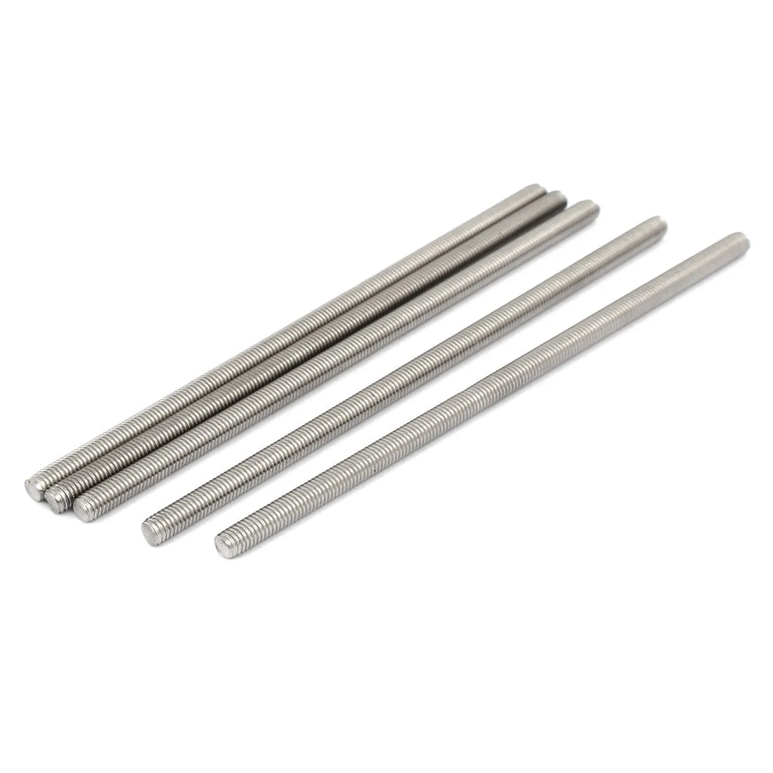 M5 x 130mm 304 Stainless Steel Fully Threaded Rod Bar Studs Hardware 5 Pcs