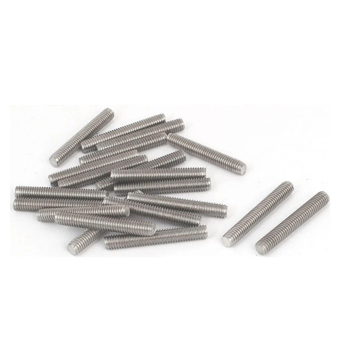 M6 x 40mm 1mm Thread Pitch 304 Stainless Steel Rod Bar Studs Silver Tone 20 Pcs