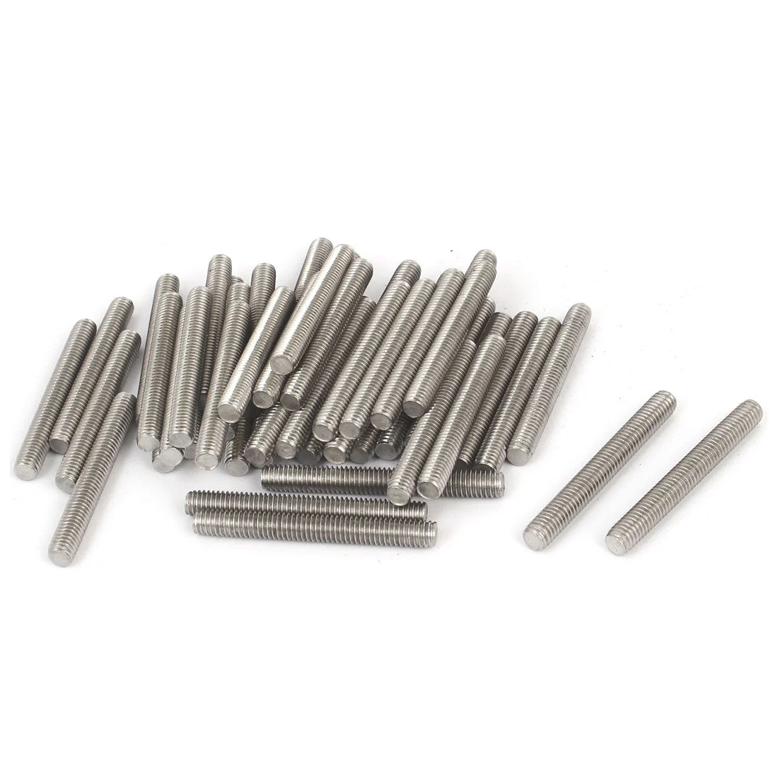 M6 x 50mm 304 Stainless Steel Male Threaded Rod Bar Studs Silver Tone 50 Pcs