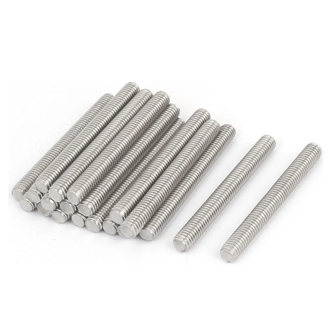 M6 x 55mm 304 Stainless Steel Male Threaded Rod Bar Studs Fasteners 20 Pcs