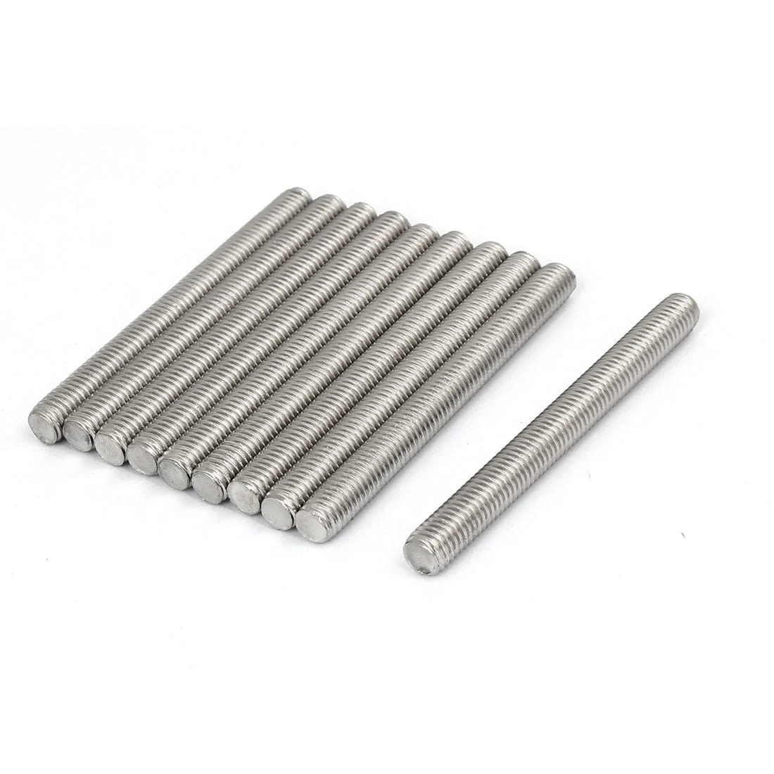 10pcs M8 x 80mm 1.25mm Pitch 304 Stainless Steel Fully Threaded Rods Bar Studs