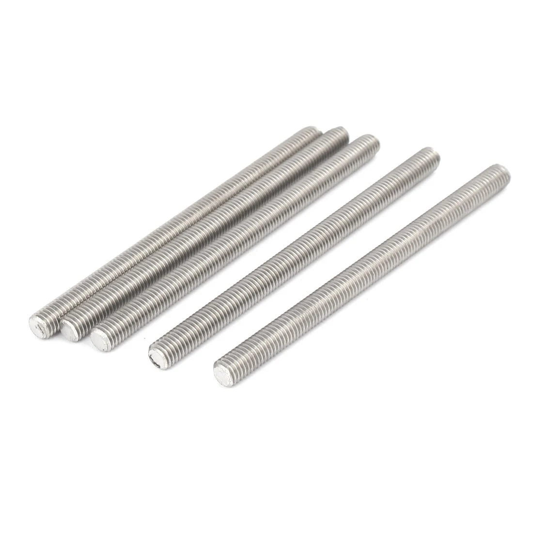 M8 x 120mm 1.25mm Pitch 304 Stainless Steel Fully Threaded Rods Hardware 5 Pcs