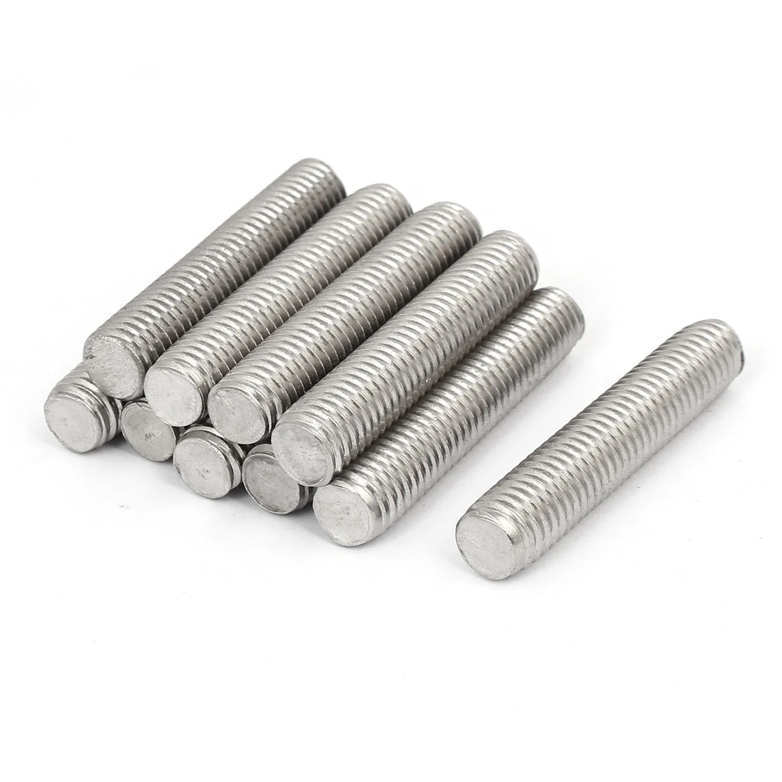 M10 x 50mm 304 Stainless Steel Fully Threaded Rods Bar Studs Fasteners 10 Pcs