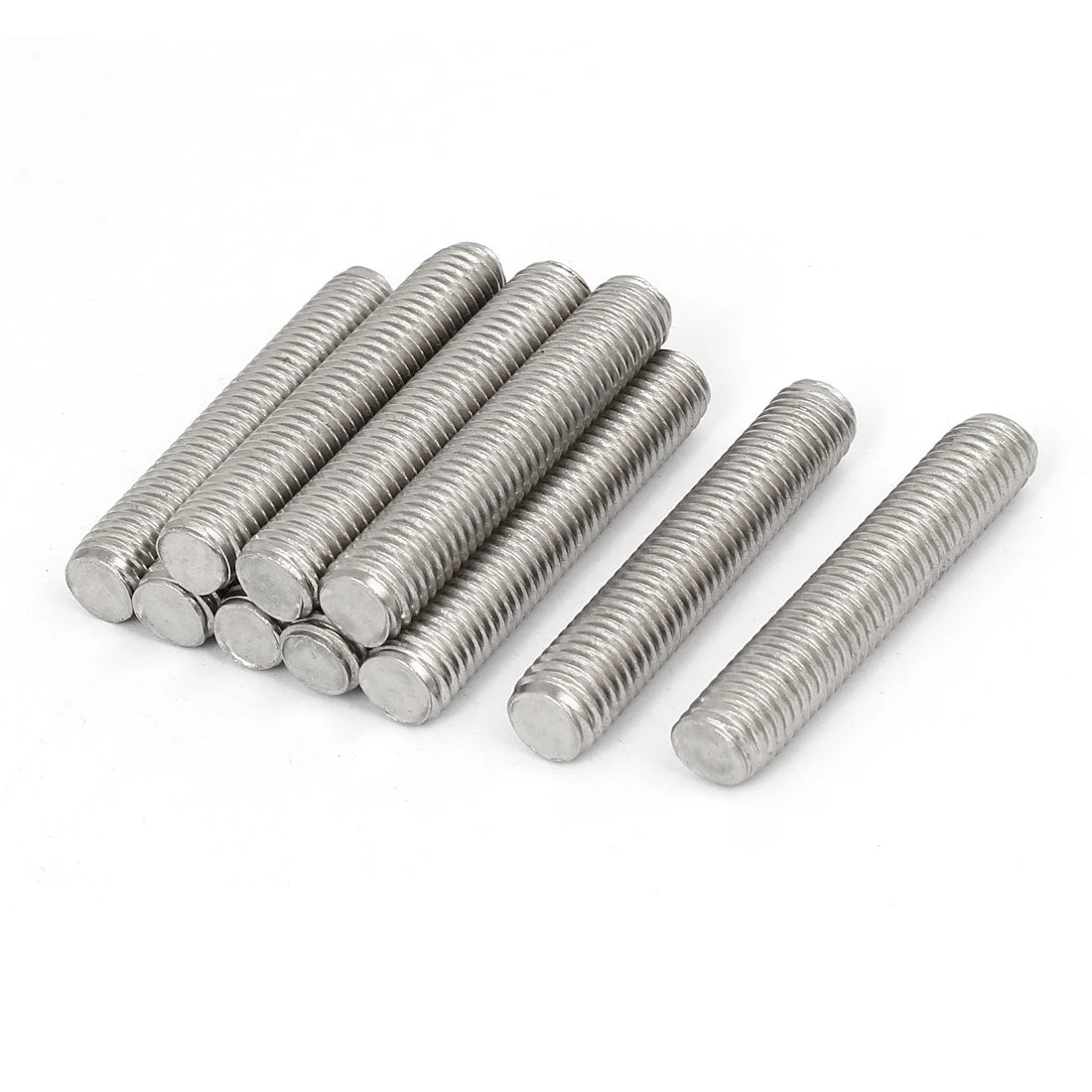 10pcs M10 x 55mm 1.5mm Pitch 304 Stainless Steel Fully Threaded Rods Fasteners