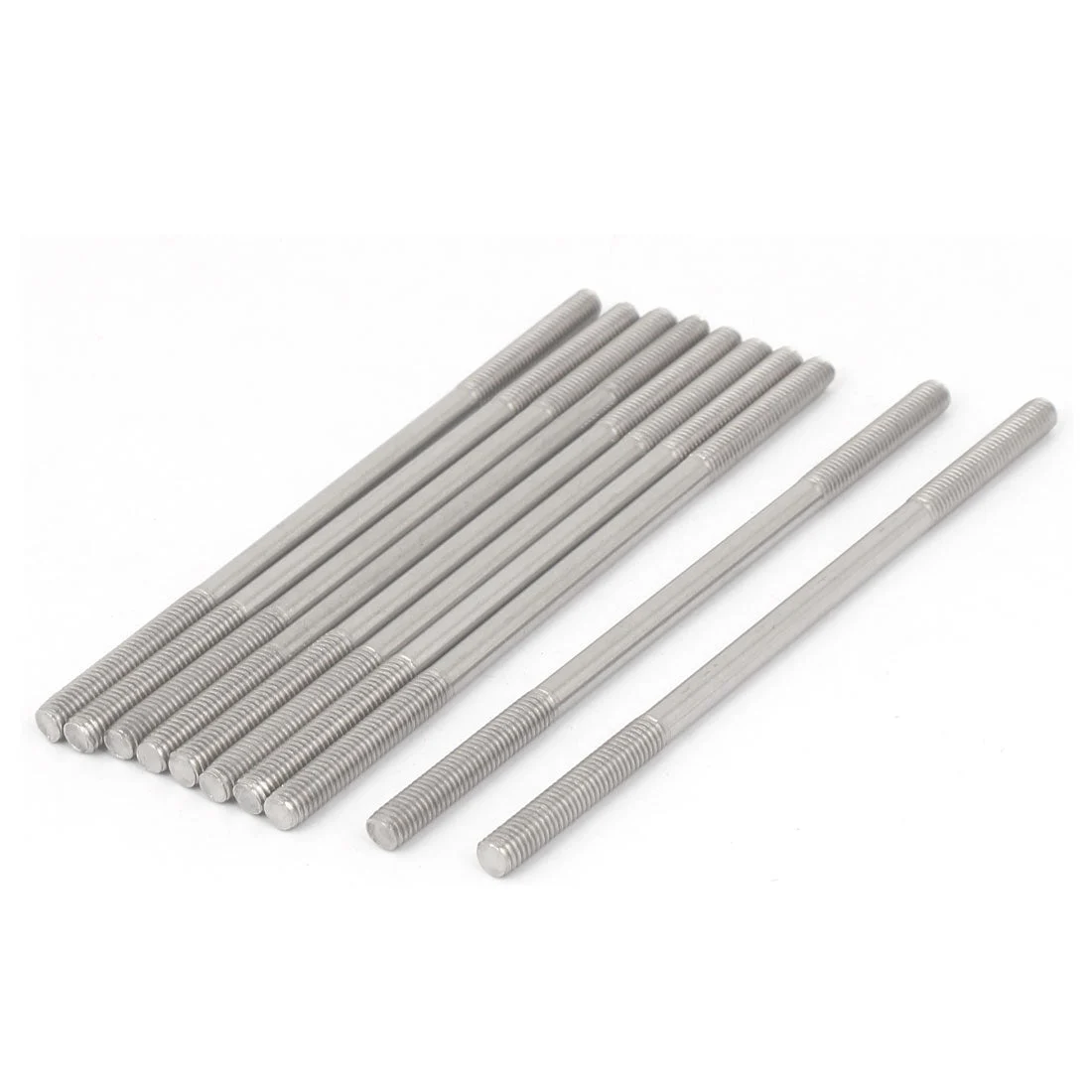 M5x110mm 304 Stainless Steel Double End Threaded Stud Screw Bolt 10pcs