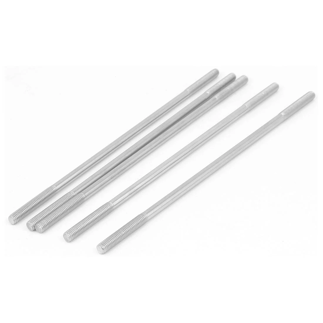M5x160mm 304 Stainless Steel Double End Threaded Stud Screw Bolt 5pcs