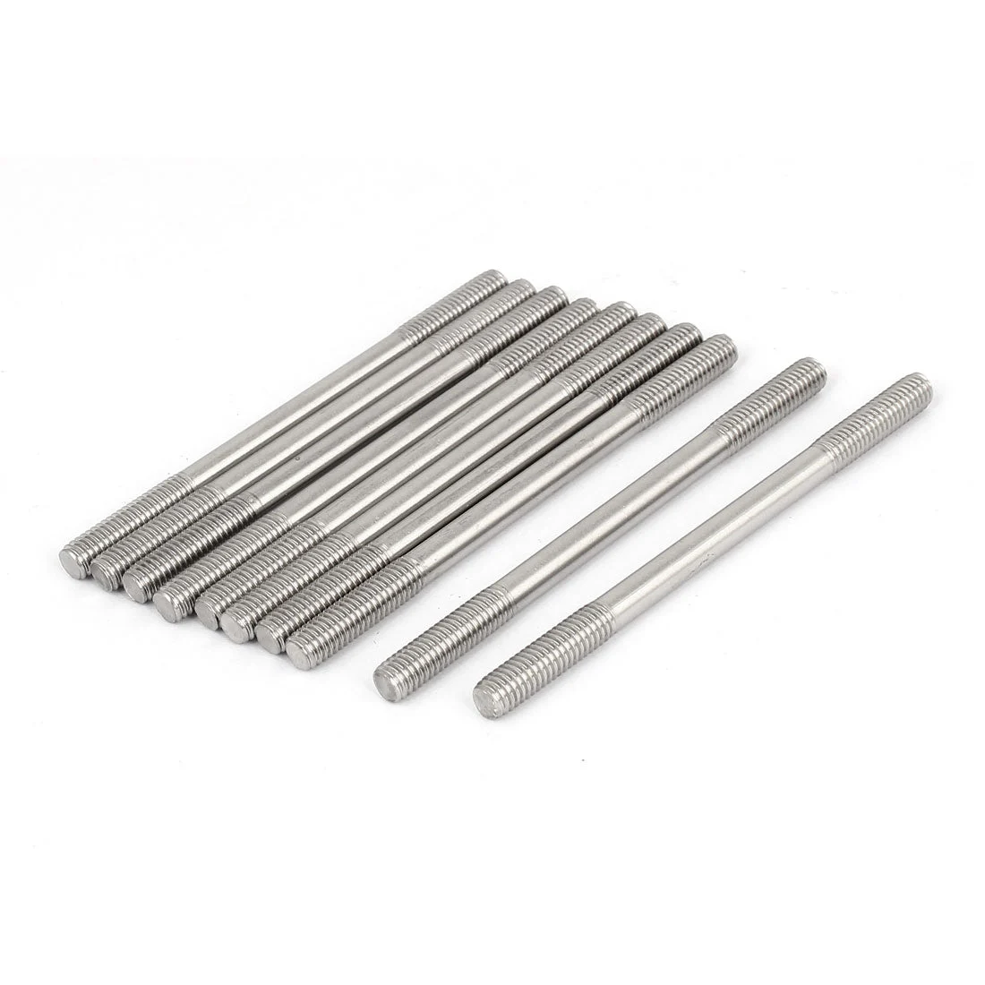 M6x90mm 304 Stainless Steel Double End Threaded Stud Screw Bolt 10pcs