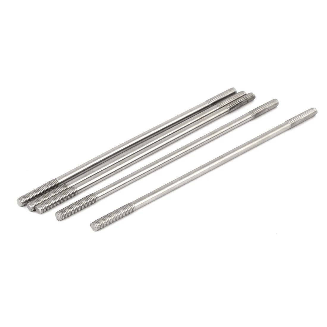 M6x180mm 304 Stainless Steel Double End Threaded Stud Screw Bolt 5pcs