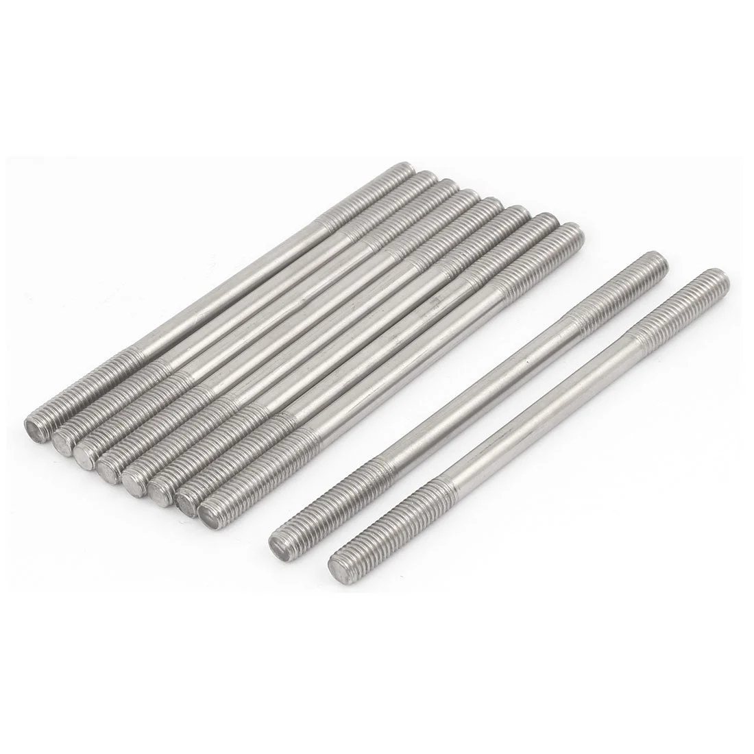 M8 x 130mm Tight Adjustable Push Double End Thread Stud Teeth Rod 10pcs