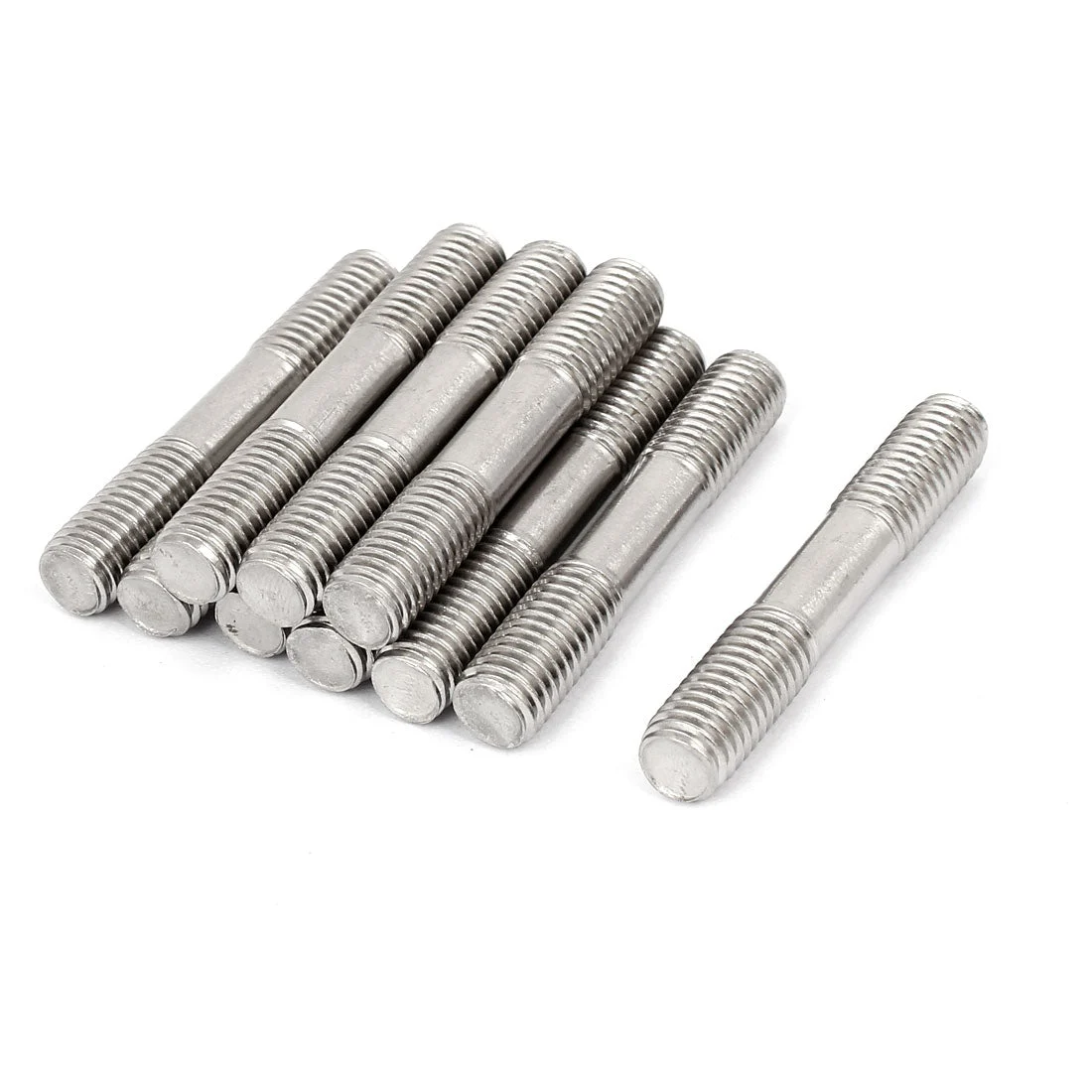 304 Stainless Steel Double End Thread Tight Adjustable Push Rod Stud M10x60mm 10pcs