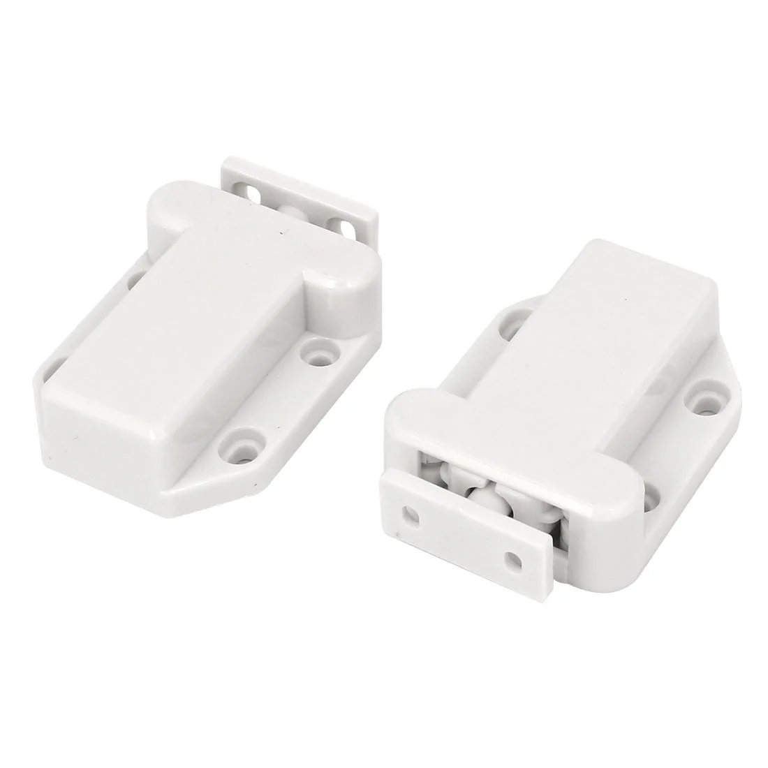 Drawer Cabinet Door Screws Mounted Push to Open Catch Touch Latch White 2pcs