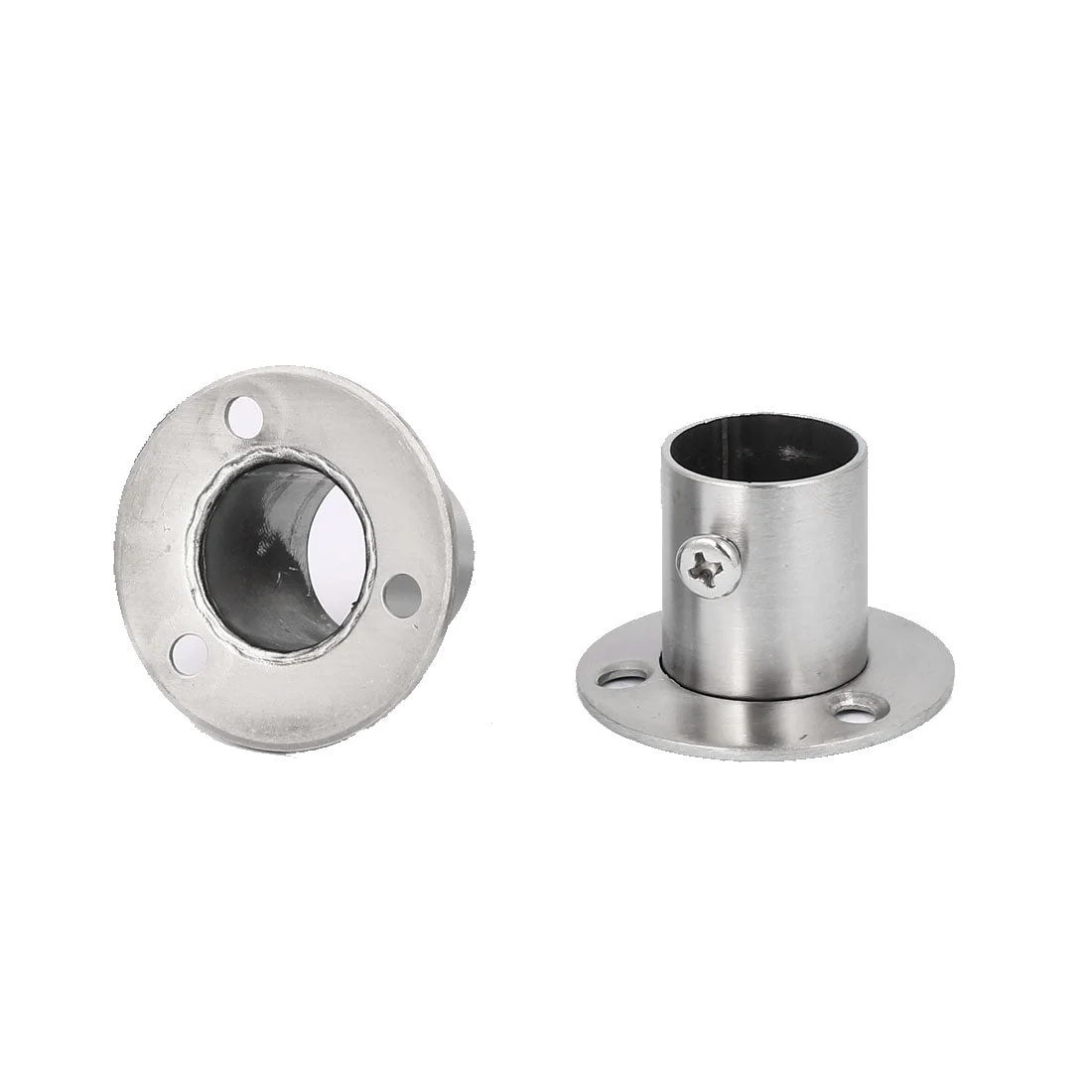 25mm Dia Tube Wardrobe Hanging Round Rod Rail End Support Bracket Socket 2pcs