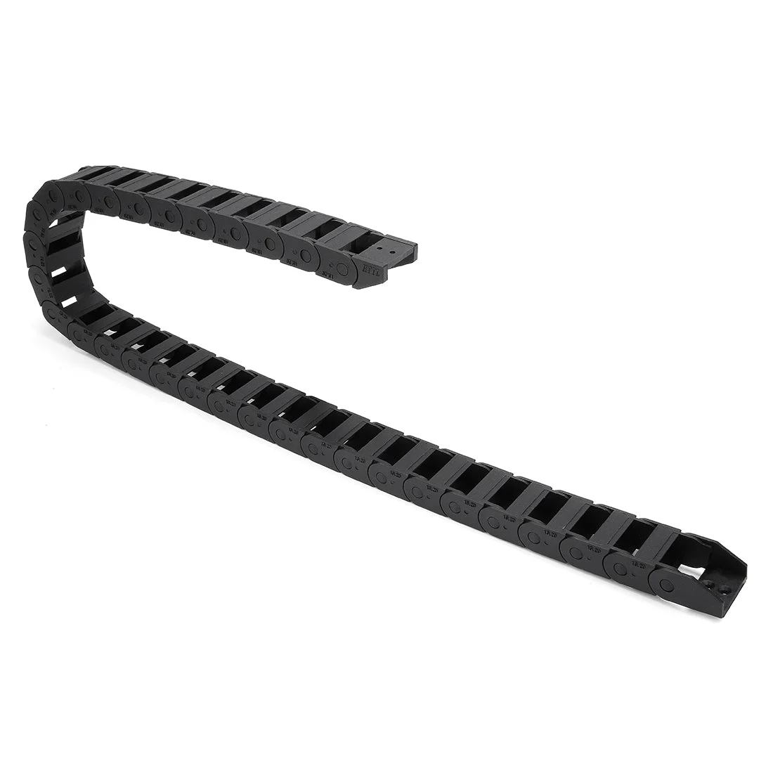 R18 10mm x 20mm Black Plastic Cable Wire Carrier Drag Chain 1M Length for CNC