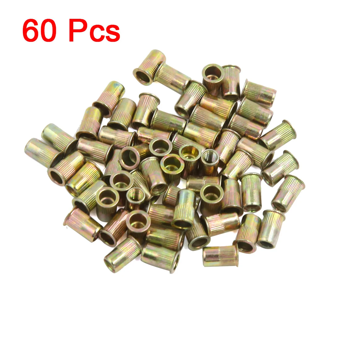 60 Pcs Car M5 Bronze Tone Stainless Steel Thread Small Head Rivet Nut Nutserts