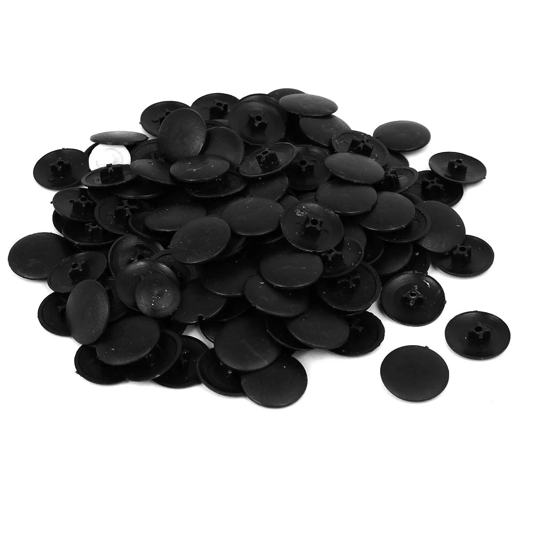 6.3mm Phillips 17mm Head Dia Screw Plastic Cap Cover Black 100PCS