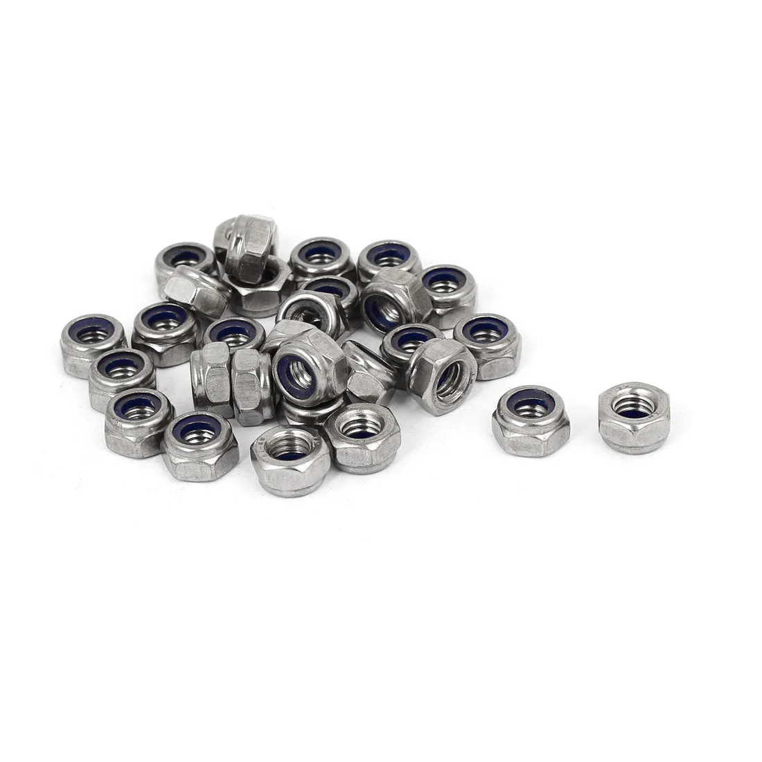 M6 x 1mm 304 Stainless Steel Nylock Nylon Insert Lock Nut Locknut 30PCS