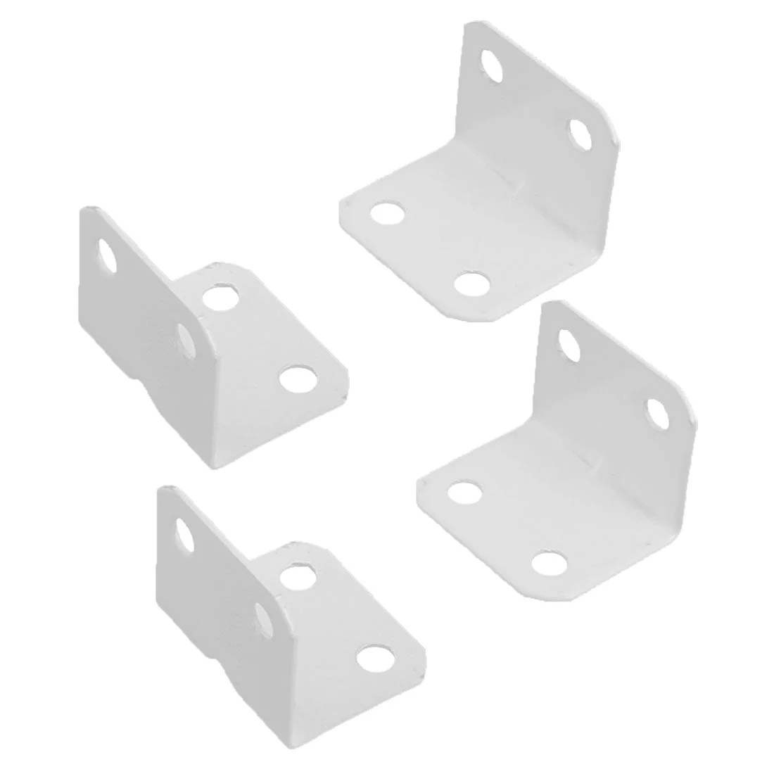 Home Furniture Carbon Steel L Shape Corner Brace Plate 90 Degree Right Angle Bracket White 4pcs