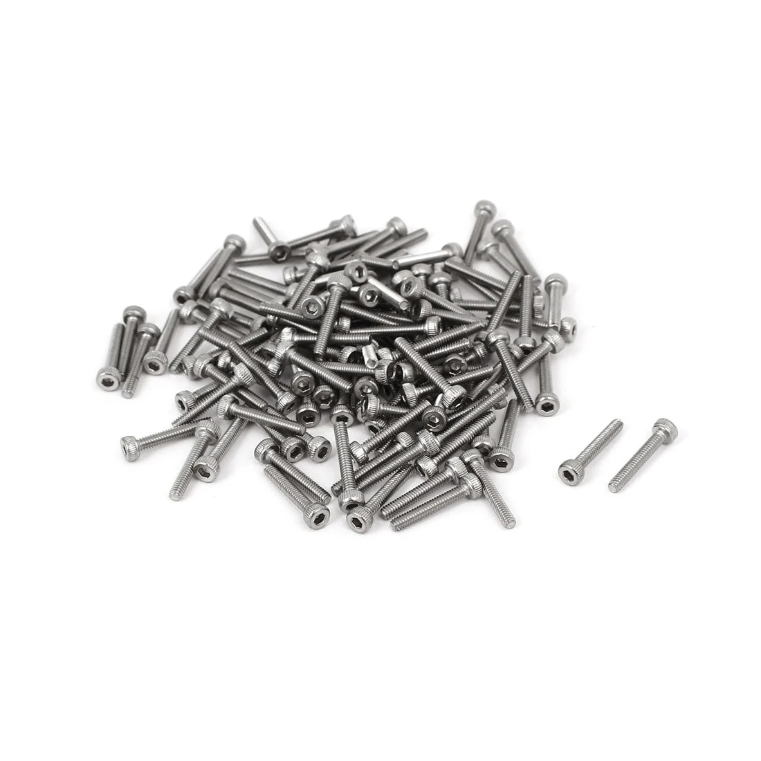 M2x12mm 0.4mm Pitch 304 Stainless Steel Hex Socket Head Cap Screw DIN912 120pcs