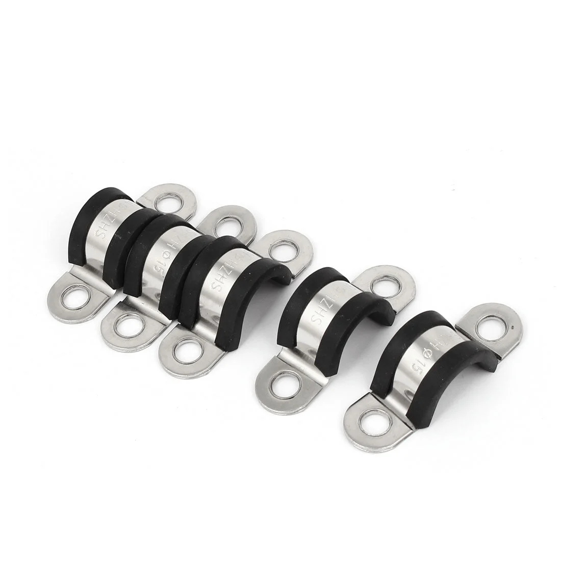 15mm U Clips EPDM Rubber Lined Mounting Brackets Clamps 5 Pcs