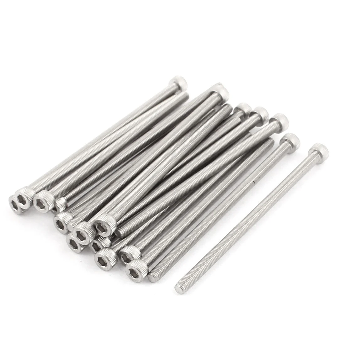 M5x100mm Thread 304 Stainless Steel Hex Socket Head Cap Screw Bolt DIN912 20pcs