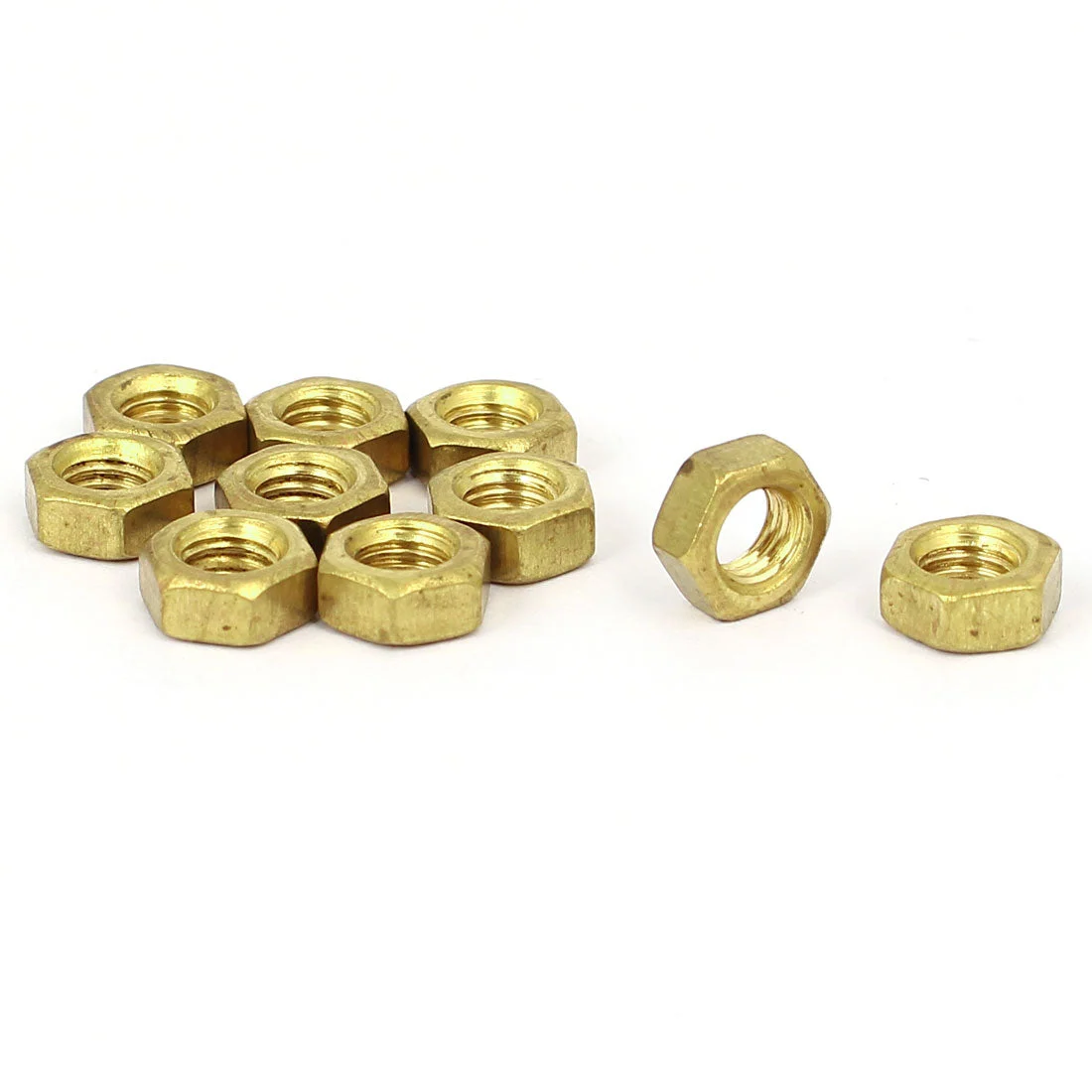 M5 Brass Machine Screw Insert Lock Finished Hex Nut Fastener 10pcs