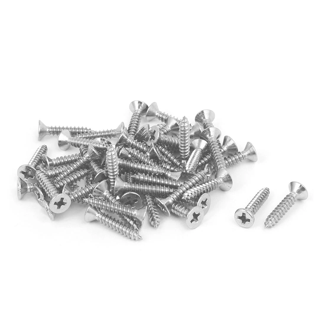 3.5mmx19mm 304 Stainless Steel Flat Head Phillips Drive Self Tapping Screw 50pcs