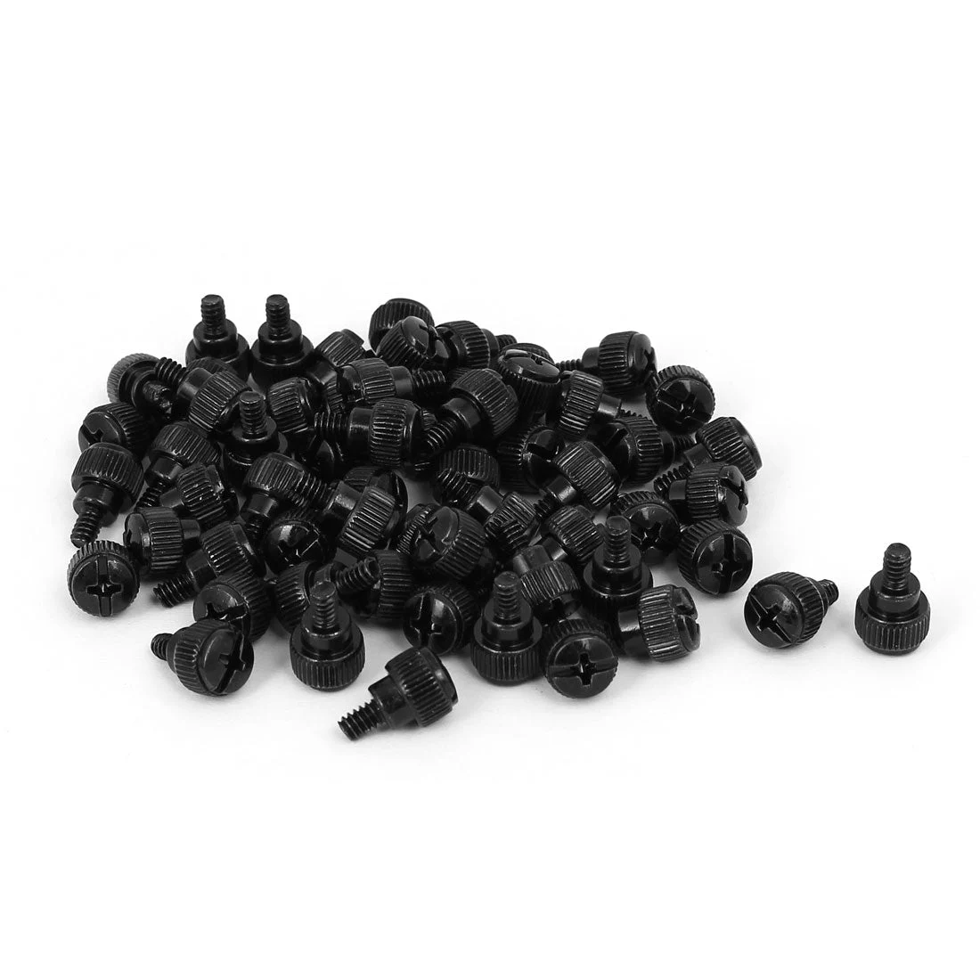 Computer PC Case Black Zinc Plated Knurled Phillips Head Thumb Screw 6#-32 60pcs