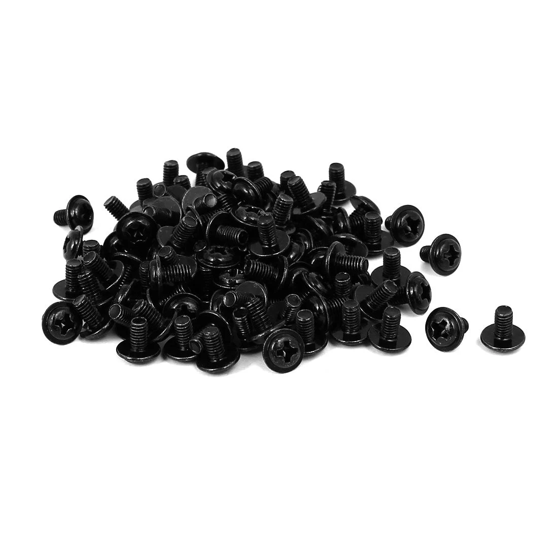 Uxcell Computer PC Case Phillips Washer Motherboard Screw Black PWM3 x 5mm 100pcs